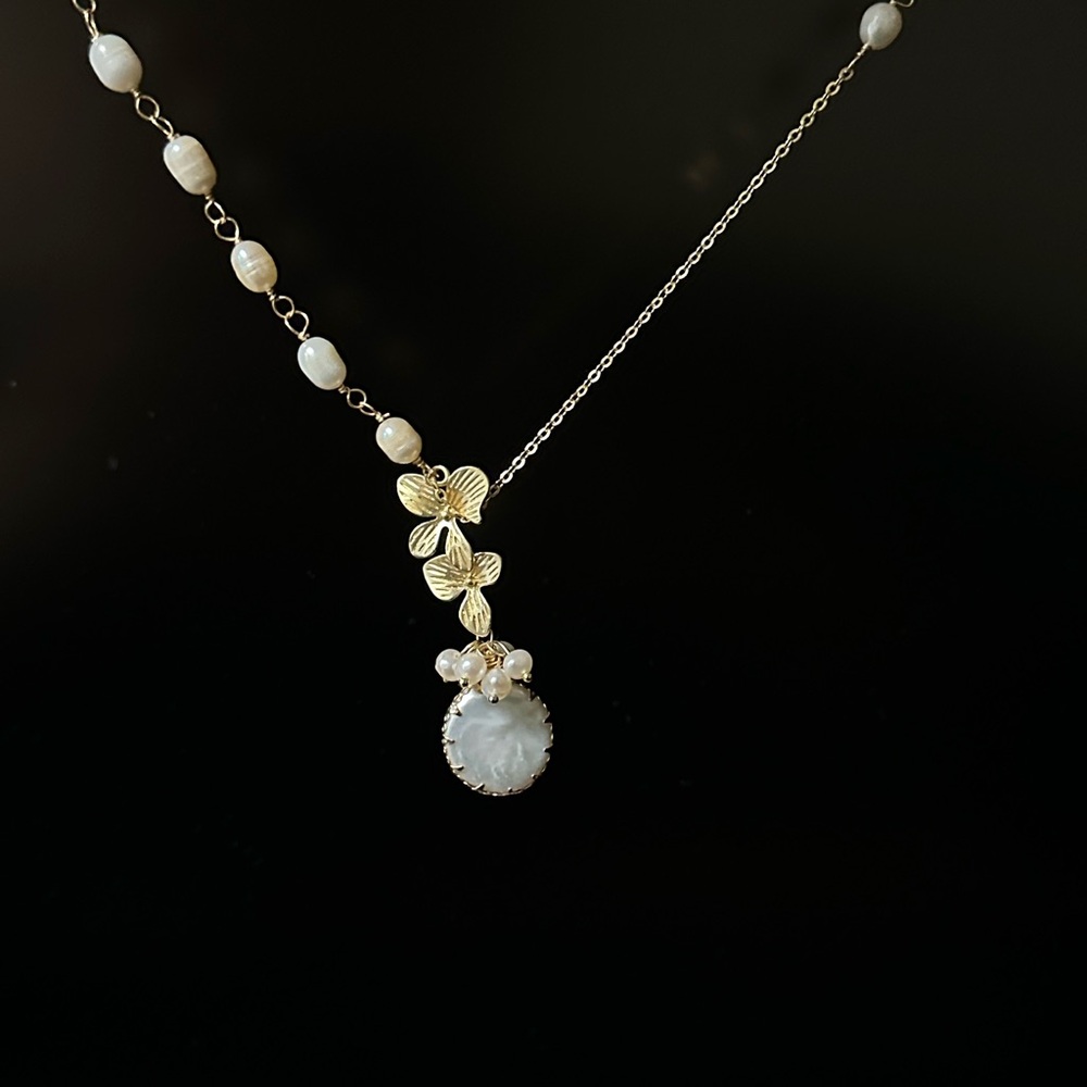 Tiffany & Co. Gold and White Necklace